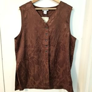 100% Silk Sleeveless Button Down
